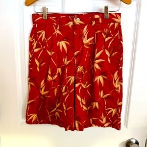 Polo Ralph Lauren 90’s Vintage Bamboo Floral High Waist Pleated Shorts Sz 6 M